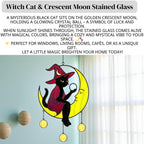 Handcrafted stained glass witch Halloween suncatcher for windows