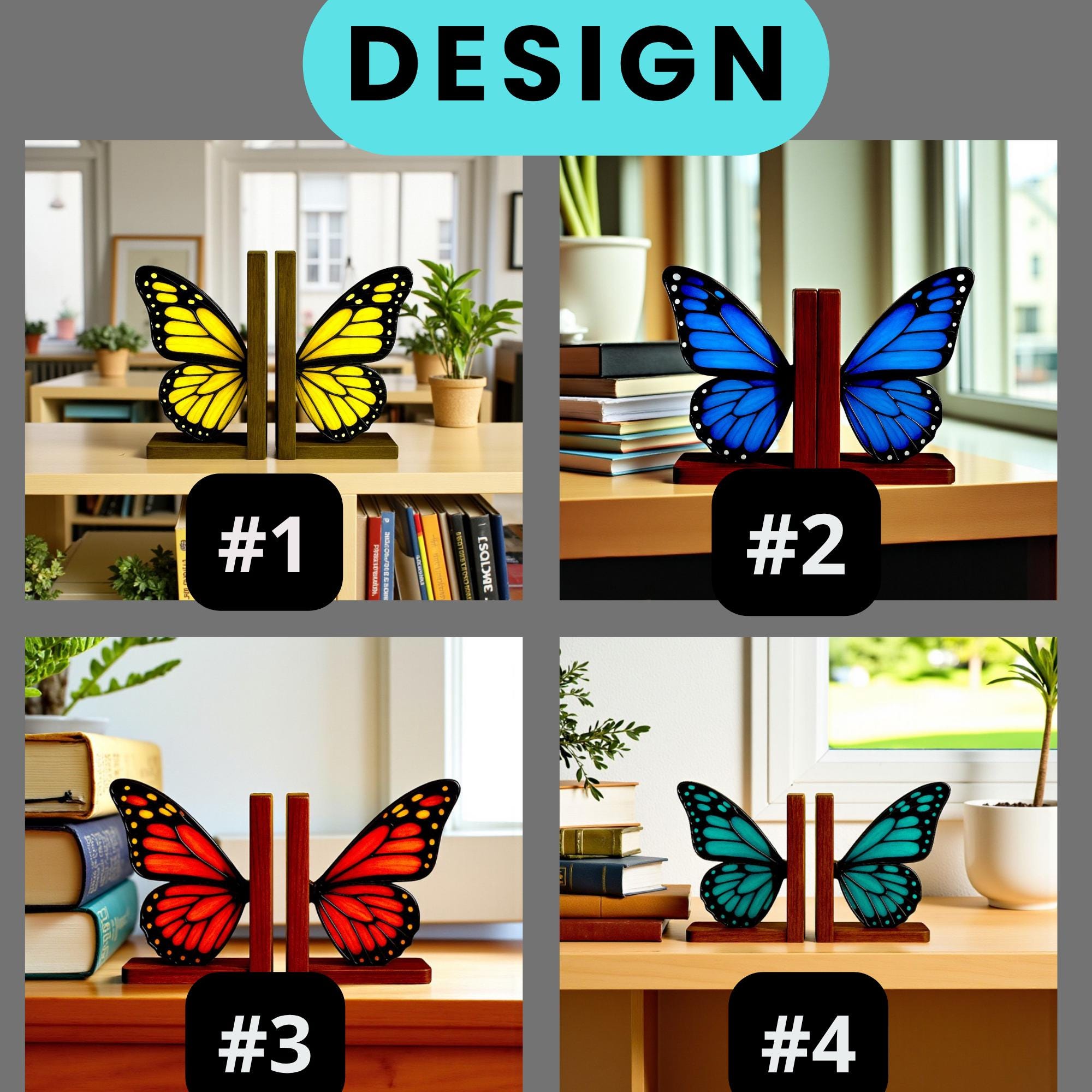 Stained glass butterfly art décor collection handmade for window and tabletop