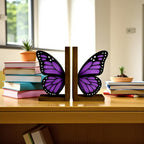 Handcrafted stained glass butterfly décor with yellow wings sunlight effect