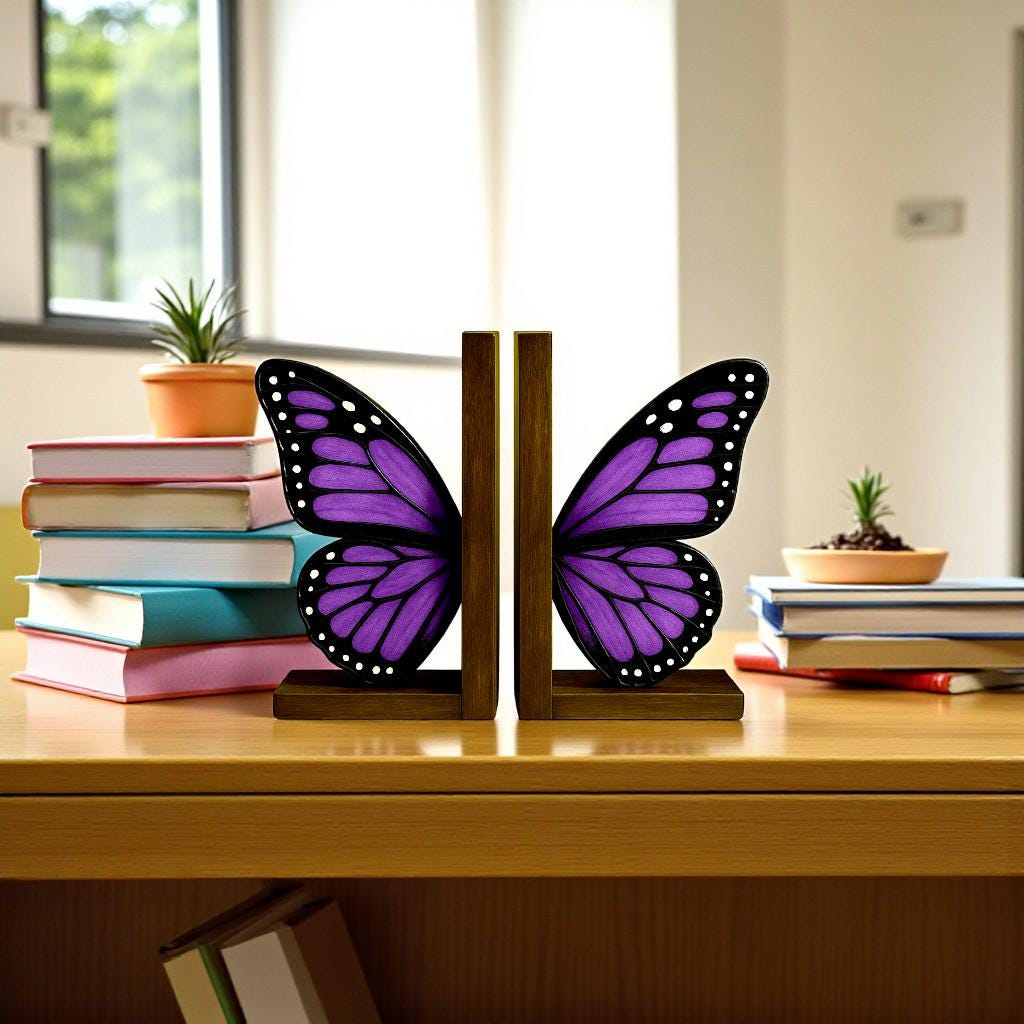 Handcrafted stained glass butterfly décor with yellow wings sunlight effect