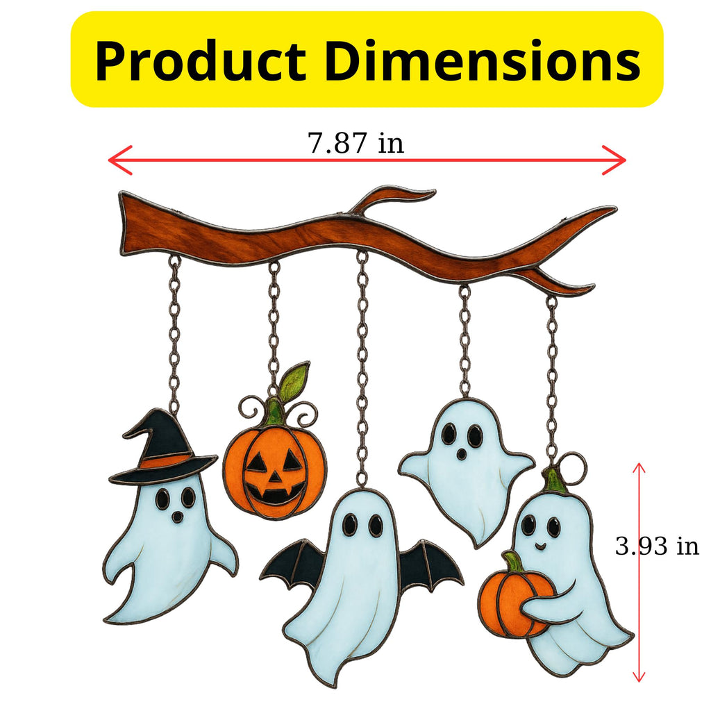 Handwritten thank you note card included with Halloween stained glass ghost pumpkin suncatcher order.