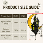 Haunted house and moon stained glass Halloween gothic home decoration