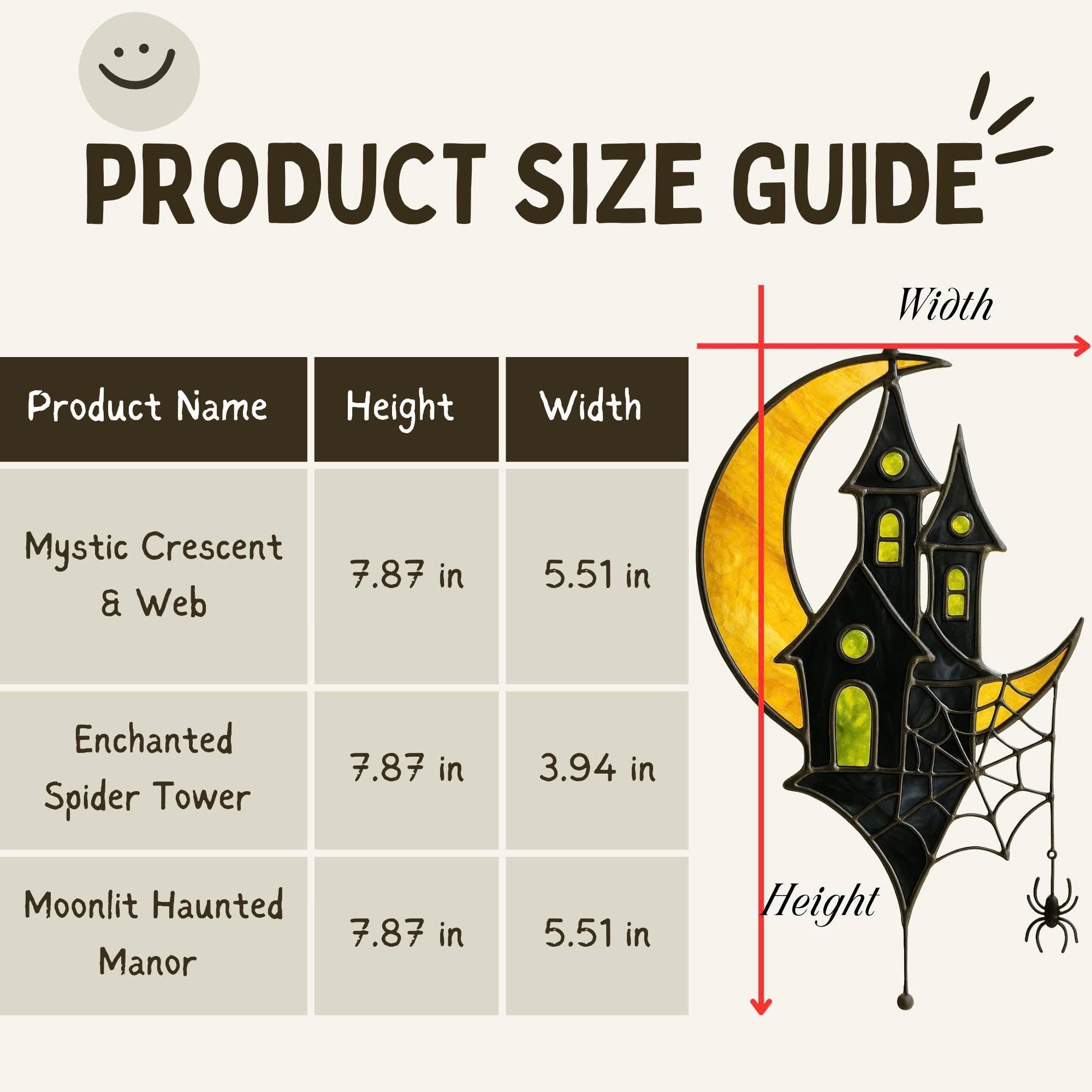 Haunted house and moon stained glass Halloween gothic home decoration