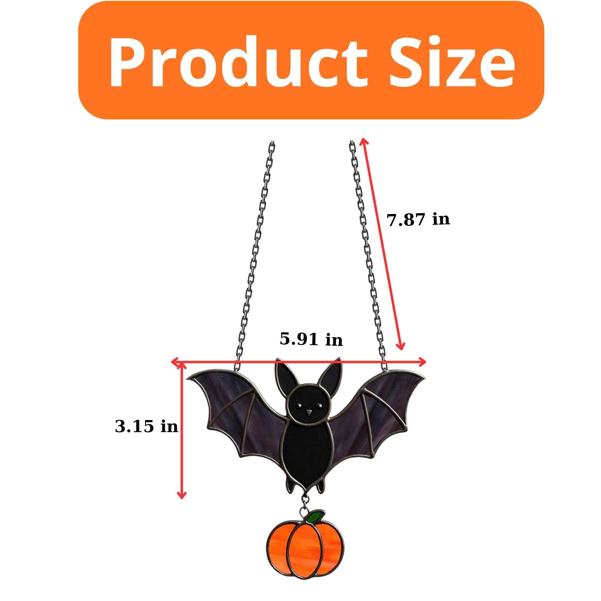 Handcrafted stained glass bat Halloween decoration for windows
