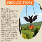 Unique stained glass bat suncatcher for gothic Halloween decoration
