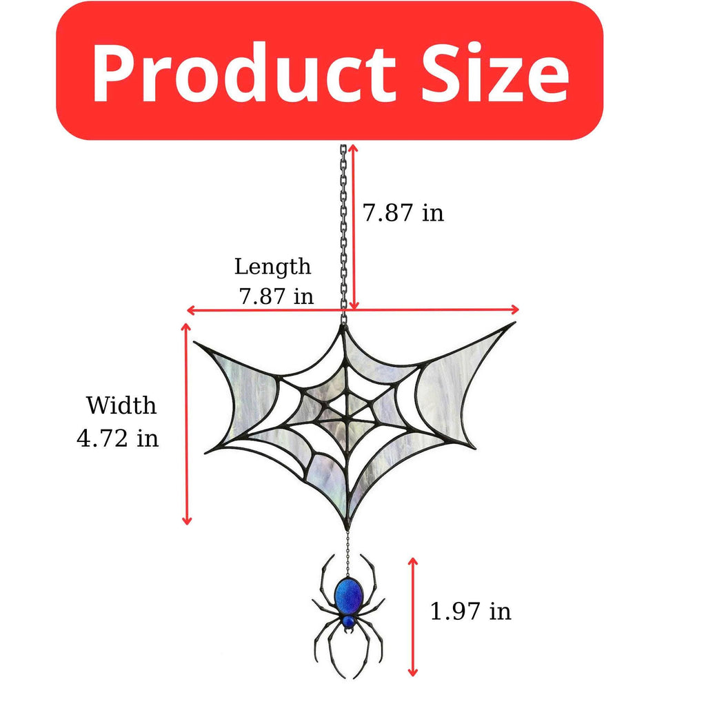 Spooky stained glass spider web suncatcher Halloween decoration