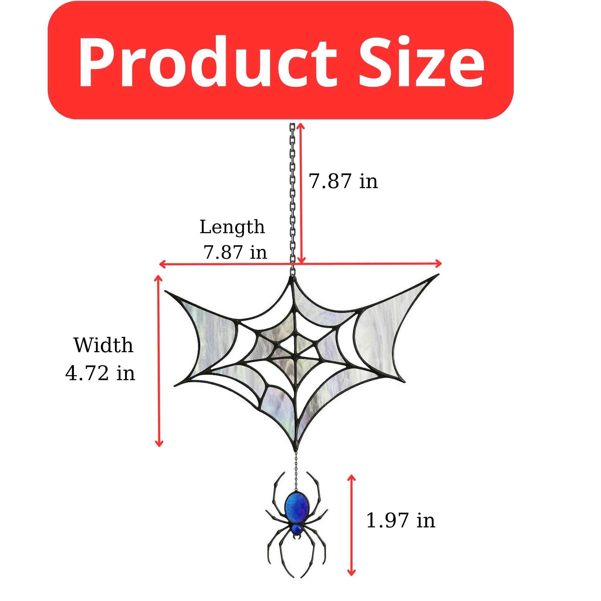 Spooky stained glass spider web suncatcher Halloween decoration