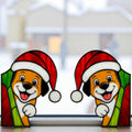 Stained Glass Cat & Dog Christmas Suncatcher|Handmade Pet Ornament,Peekaboo Animal Window Decor, Holiday Gift, Cute Wall Art for Home Lovers