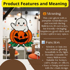 Halloween stained glass ghost pumpkin ornament for witchy gothic décor