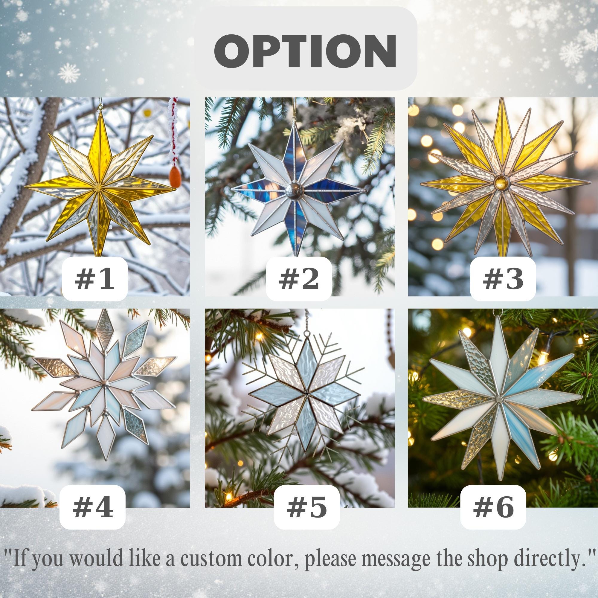 Beautifully packaged handmade stained glass snowflake ornament in a gift box, ready for the holiday season and gifting