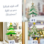 Size description infographic for the stained glass Christmas tree, showing a height of ~7.1 inches (18cm) and width of ~4.7 inches (12cm)