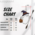 Halloween stained glass wizard ghost suncatcher witchy gothic decoration