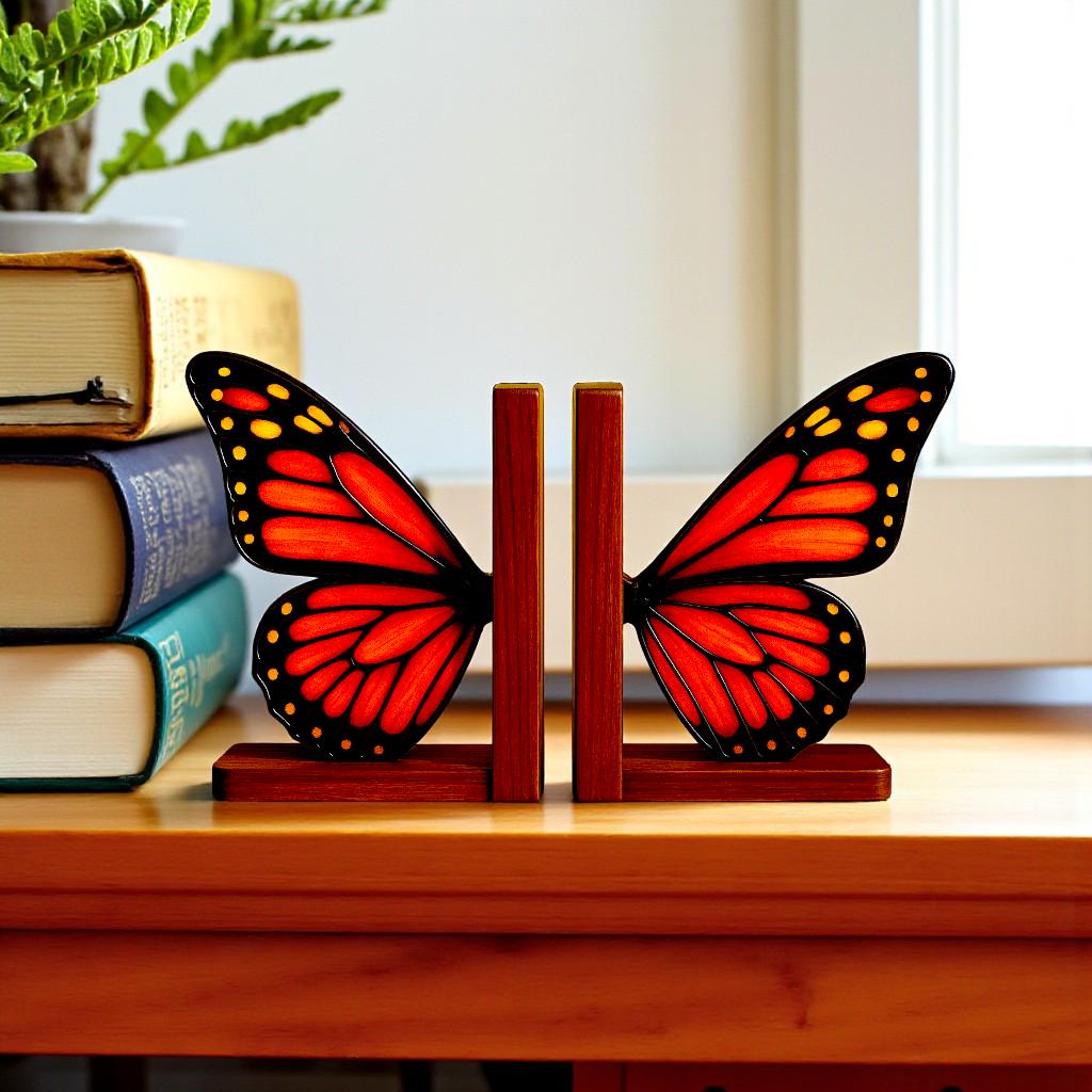 Handmade stained glass butterfly ornament yellow wings for window décor