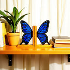 Purple stained glass butterfly suncatcher for cozy home and window decoration