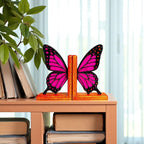 Handmade stained glass butterfly window décor with purple and blue wings