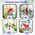 Christmas red cardinal stained glass art – handmade gift symbolizing hope and remembrance.