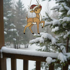 Rudolph Stained Glass Suncatcher Christmas Window Decor, Custom Reindeer Ornament Gift for Mom, Unique Holiday Wall Hanging Art,Personalized