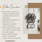 Personalized Stained Glass Paw Print Suncatcher | Custom Pet Memorial Gift | Dog Cat Loss Ornament Home Decor for Pet Lovers