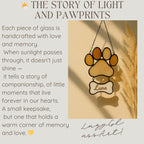 Personalized Stained Glass Paw Print Suncatcher | Custom Pet Memorial Gift | Dog Cat Loss Ornament Home Decor for Pet Lovers