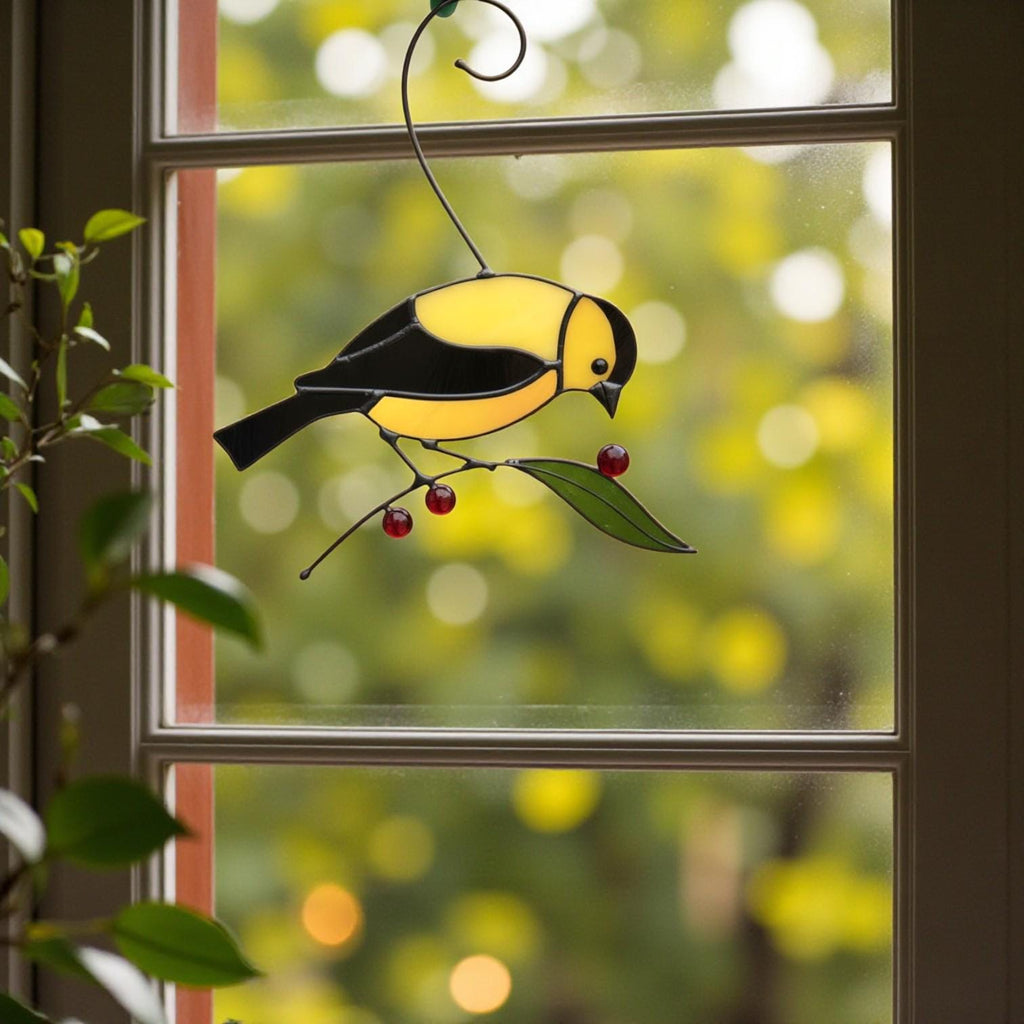 "Lovers Dance" stained glass hummingbirds, purple flower window hanging, romantic handmade custom gift for couples or wedding.