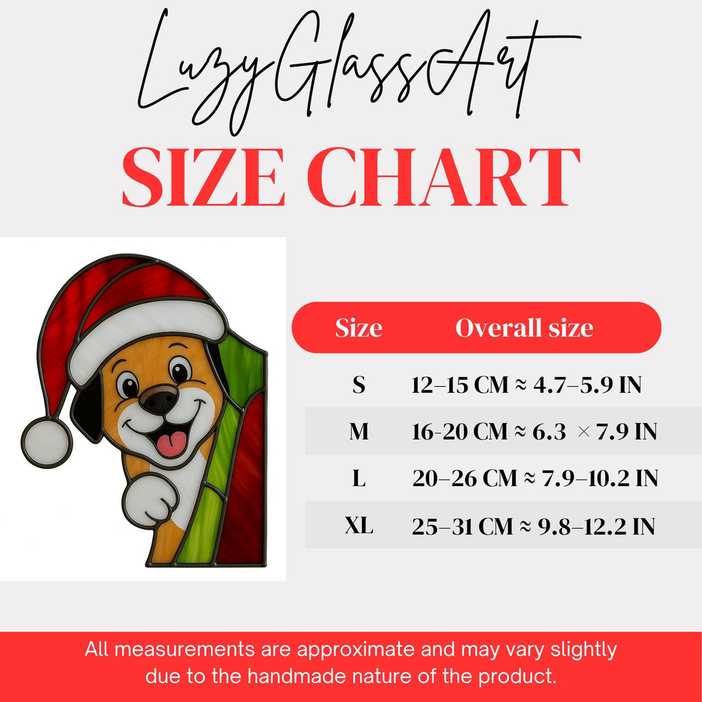 Stained Glass Cat & Dog Christmas Suncatcher|Handmade Pet Ornament,Peekaboo Animal Window Decor, Holiday Gift, Cute Wall Art for Home Lovers