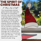 Santa Hat Stained Glass Suncatcher – Handmade Christmas Window Ornament, Holiday Home Decor, Festive Gift, Red and White Glass Art