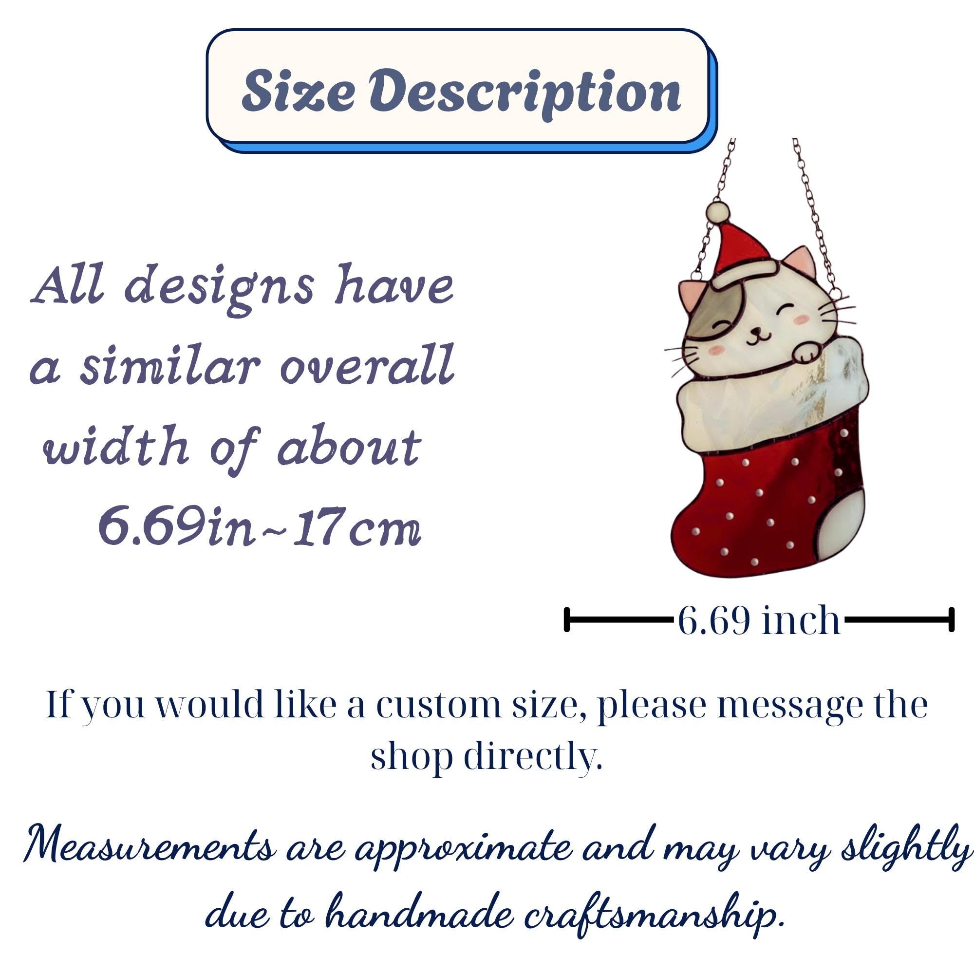 Thank you card for stained glass Christmas cat buyers, warm holiday message from artist.