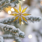 Thank you card with a handwritten note of gratitude for purchasing the handmade stained glass snowflake ornament