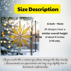 Another perspective of the handmade stained glass snowflake ornament, showing its elegant design and bright hues.