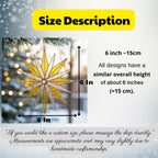 Another perspective of the handmade stained glass snowflake ornament, showing its elegant design and bright hues.