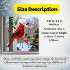 Image showing the size of the cardinal ornament, with a focus on the dimensions for easy reference.