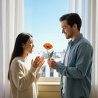 Stained Glass Poppy Flower | California Poppy Suncatcher | Glass Wildflower Bouquet Home Decor | Birth Month Flower Gift Vase Art