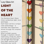 Rainbow Heart Stained Glass Suncatcher – Handmade Colorful Window Hanging, Pride Ornament, Valentine Gift, Birthday Decor, Holiday Home Art