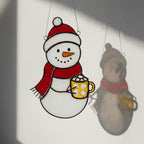 Upside-down snowman glass ornament – funny handmade Christmas decoration.