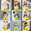 Collection of nine snowman designs – handmade glass Christmas ornament set.
