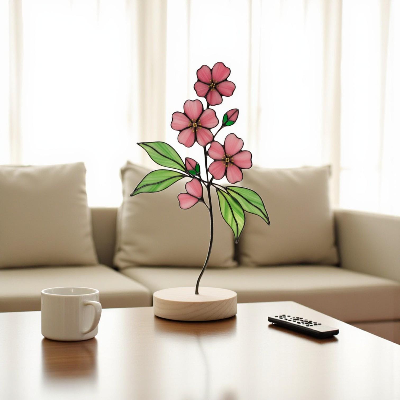 Stained Glass Rose birth month flower gift, perfect housewarming gift.