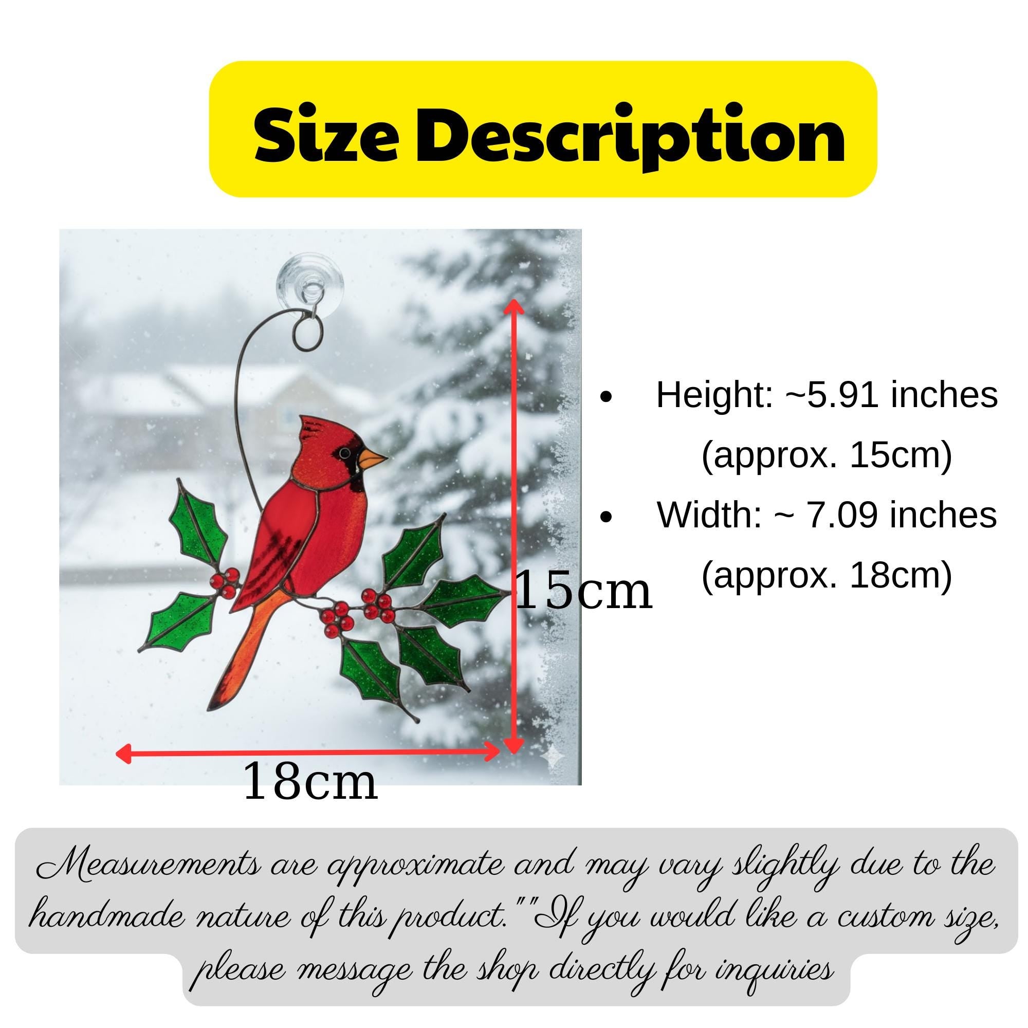 Stained Glass Cardinal Suncatcher, Memorial Gift for Mom, Sympathy Bird Art, Christmas Window Decor, Unique Bereavement Present, Bird Lover