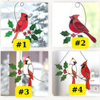 Stained Glass Cardinal Suncatcher, Memorial Gift for Mom, Sympathy Bird Art Decor, Christmas Window Hanging, Unique Bereavement Gift, friend