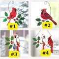Stained Glass Cardinal Suncatcher, Memorial Gift for Mom, Sympathy Bird Art, Christmas Window Decor, Unique Bereavement Present, Bird Lover