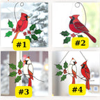 Stained Glass Cardinal Suncatcher, Memorial Gift for Mom, Sympathy Bird Art, Christmas Window Decor, Unique Bereavement Present, Bird Lover