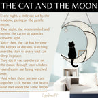 Stained Glass Cat on the Moon Suncatcher, Cat Memorial Gift, Pet Loss Keepsake, Handmade Window Hanging Art, Cat Lover Home Décor Gift