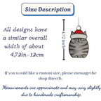 Gift box and thank-you card for handmade stained glass cat ornament – ready-to-gift packaging.