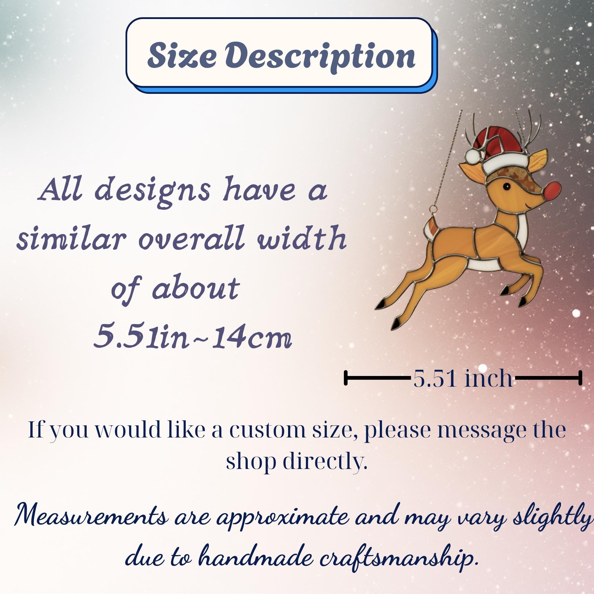 Rudolph Stained Glass Suncatcher Christmas Window Decor, Custom Reindeer Ornament Gift for Mom, Unique Holiday Wall Hanging Art,Personalized