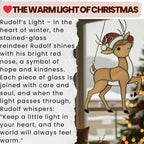 Rudolph Stained Glass Suncatcher Christmas Window Decor, Custom Reindeer Ornament Gift for Mom, Unique Holiday Wall Hanging Art,Personalized