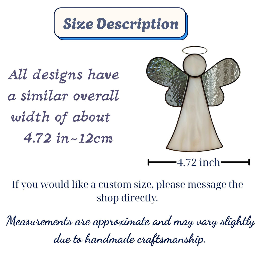 Memorial angel ornament in window, symbol of comfort and light for loved ones.