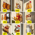 Set of handmade stained glass Christmas cat ornaments, cute cat suncatchers holiday gift ideas for cat lovers and festive window decoration