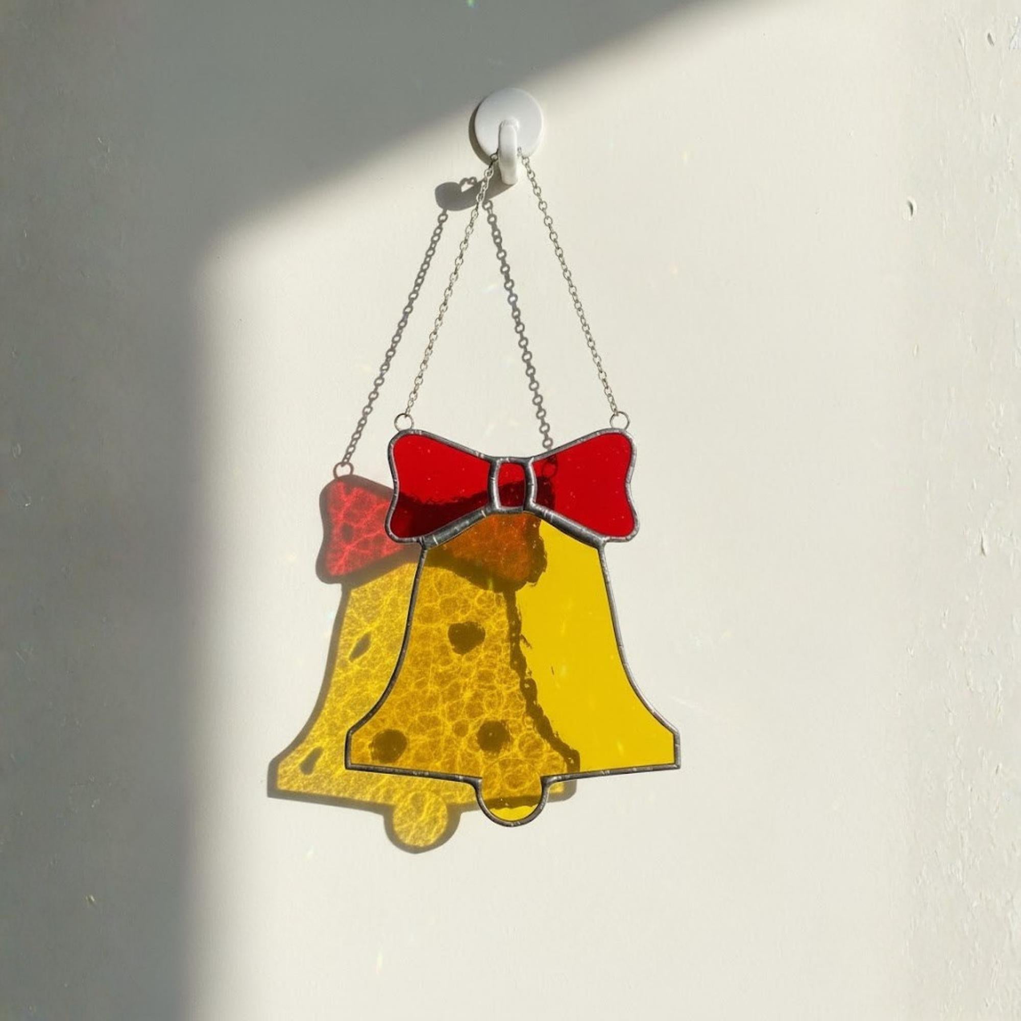 Stained Glass Christmas Tree Ornaments, Handmade Window Suncatcher Decor, Gift Stocking Stuffer, Secret Santa, Winter Holiday Decoration