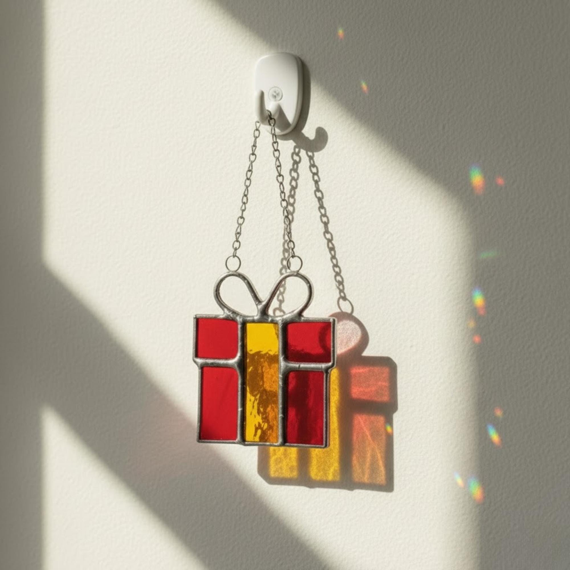 Stained Glass Christmas Tree Ornaments, Handmade Window Suncatcher Decor, Gift Stocking Stuffer, Secret Santa, Winter Holiday Decoration