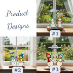 Size description of stained glass snowman ornament – handmade Christmas decor measurements.