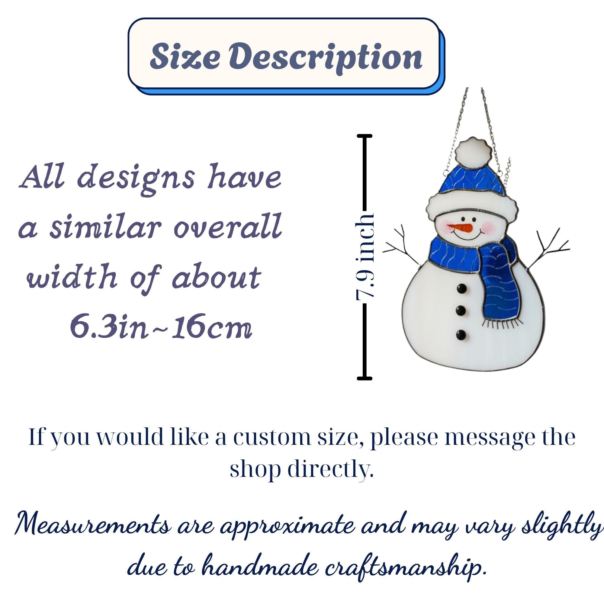 Collection of nine snowman stained glass designs – Christmas window ornament set.